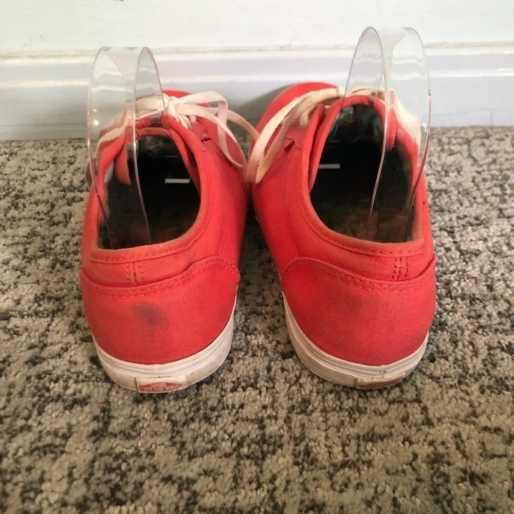 Vans Canvas Low Top Coral Lace Up Sneakers Size 9.5